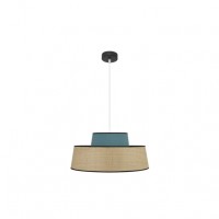 Distribuidor - Lâmpadas Diversas | Colgantes Moderno | COLGANTE JIA 1XE27 NATURAL/TURQUESA REGX50X50 CM Ref: 177795048